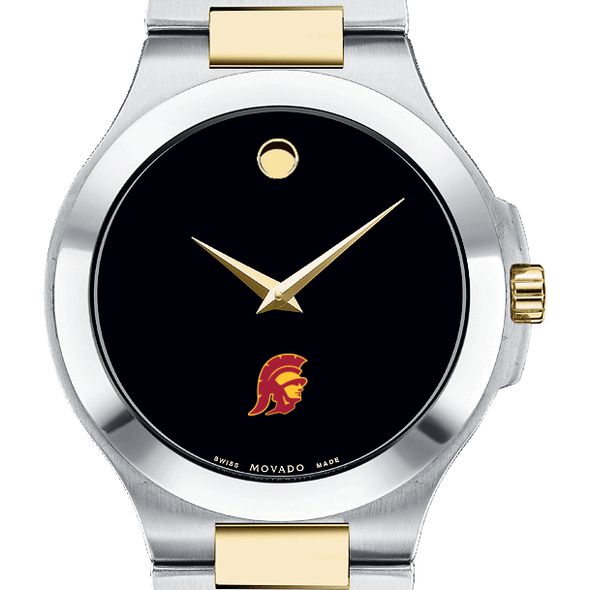 USC Men's Movado Collection Two-Tone Watch with Black Dial - Image 1