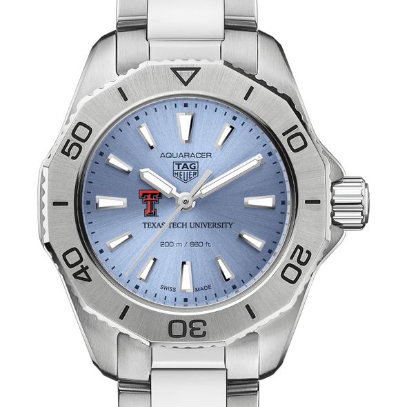 Texas Tech Women's TAG Heuer Steel Aquaracer with Blue Sunray Dial - Image 1