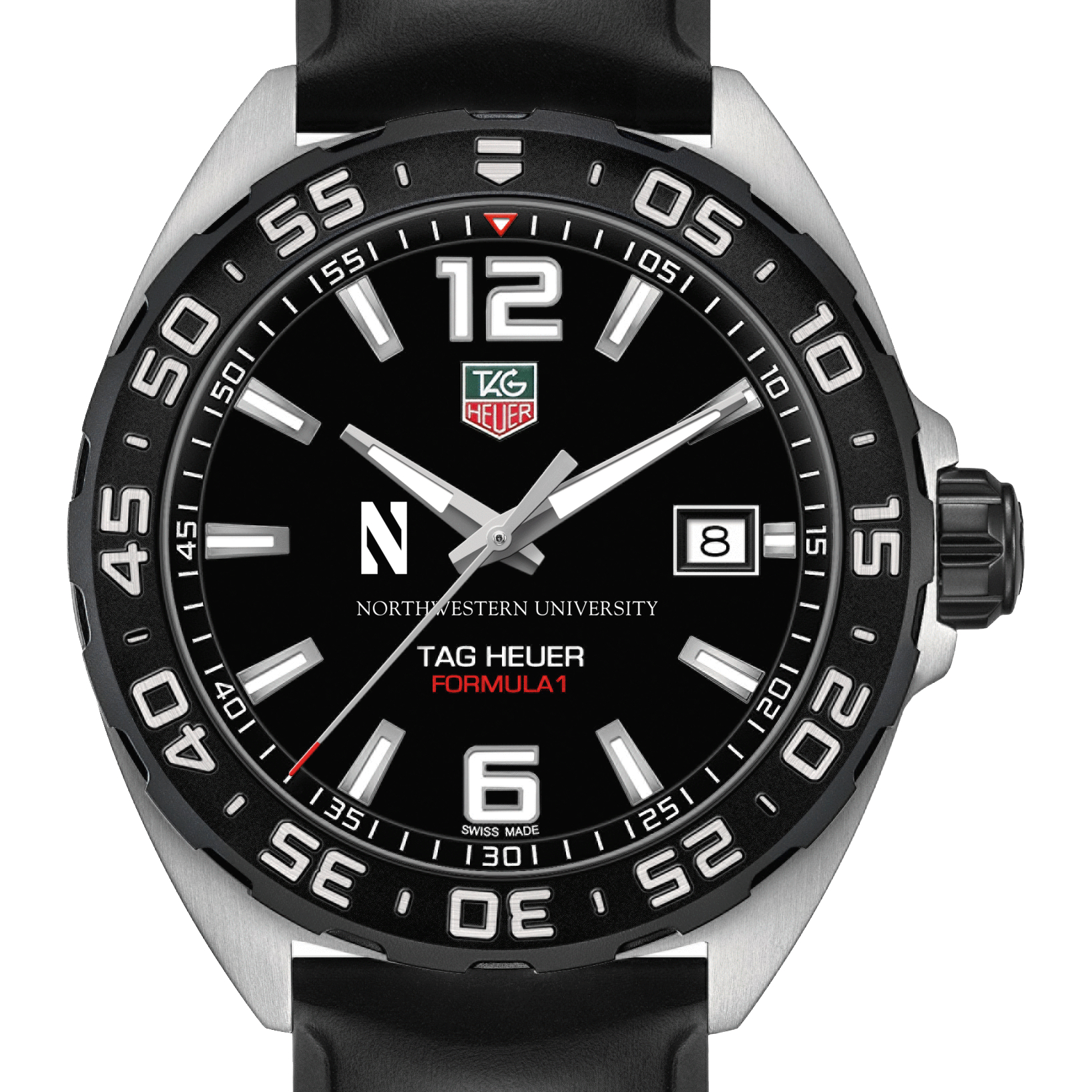 Northwestern Men's TAG Heuer Formula 1 with Black Dial