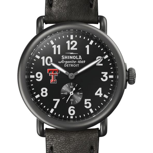 Texas Tech Shinola Watch, The Runwell 41mm Black Dial - Image 1