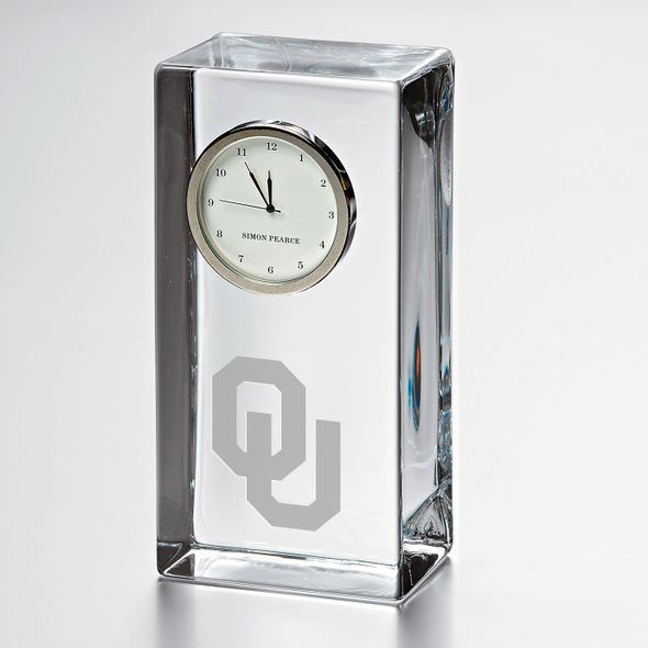 Oklahoma Tall Glass Desk Clock by Simon Pearce - Image 1