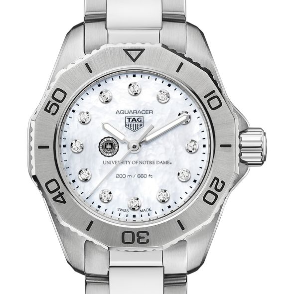 Notre Dame Women's TAG Heuer Steel Aquaracer with Diamond Dial - Image 1
