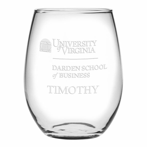 UVA Darden Stemless Wine Glasses Made in the USA - Set of 4 - Image 1
