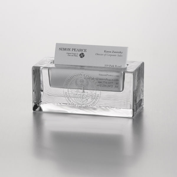 Davidson College Glass Business Cardholder by Simon Pearce