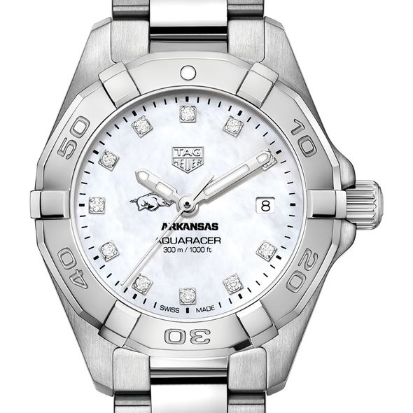 University of Arkansas W's TAG Heuer Steel Aquaracer w MOP Dia Dial