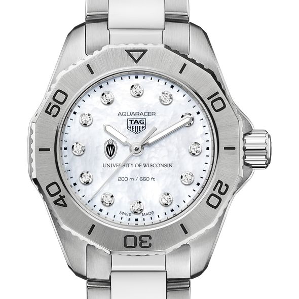 Wisconsin Women's TAG Heuer Steel Aquaracer with Diamond Dial - Image 1