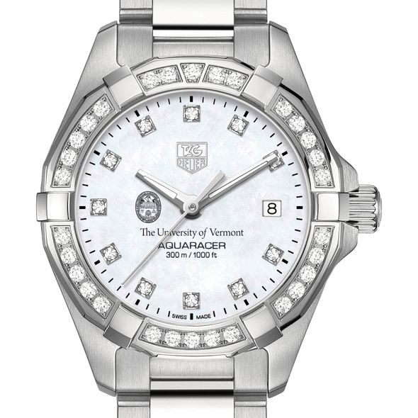 University of Vermont W's TAG Heuer Steel Aquaracer with MOP Dia Dial & Bezel