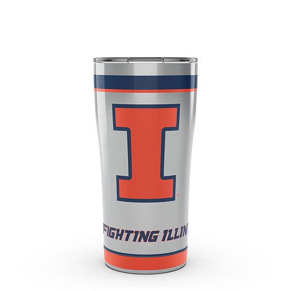 Illinois 20 oz. Stainless Steel Tervis Tumblers with Hammer Lids - Set of 2 - Image 1