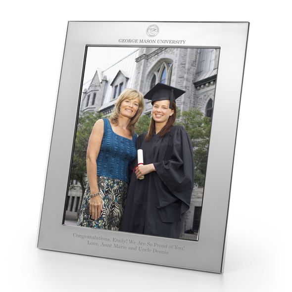 George Mason University Polished Pewter 8x10 Picture Frame - Image 1