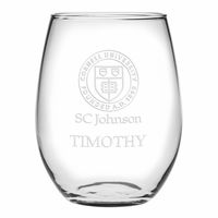 SC Johnson College Stemless Wine Glasses Made in the USA - Set of 4