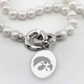 University of Iowa Pearl Necklace with Sterling Silver Charm - Image 2