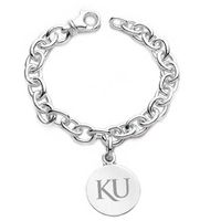 University of Kansas Sterling Silver Charm Bracelet