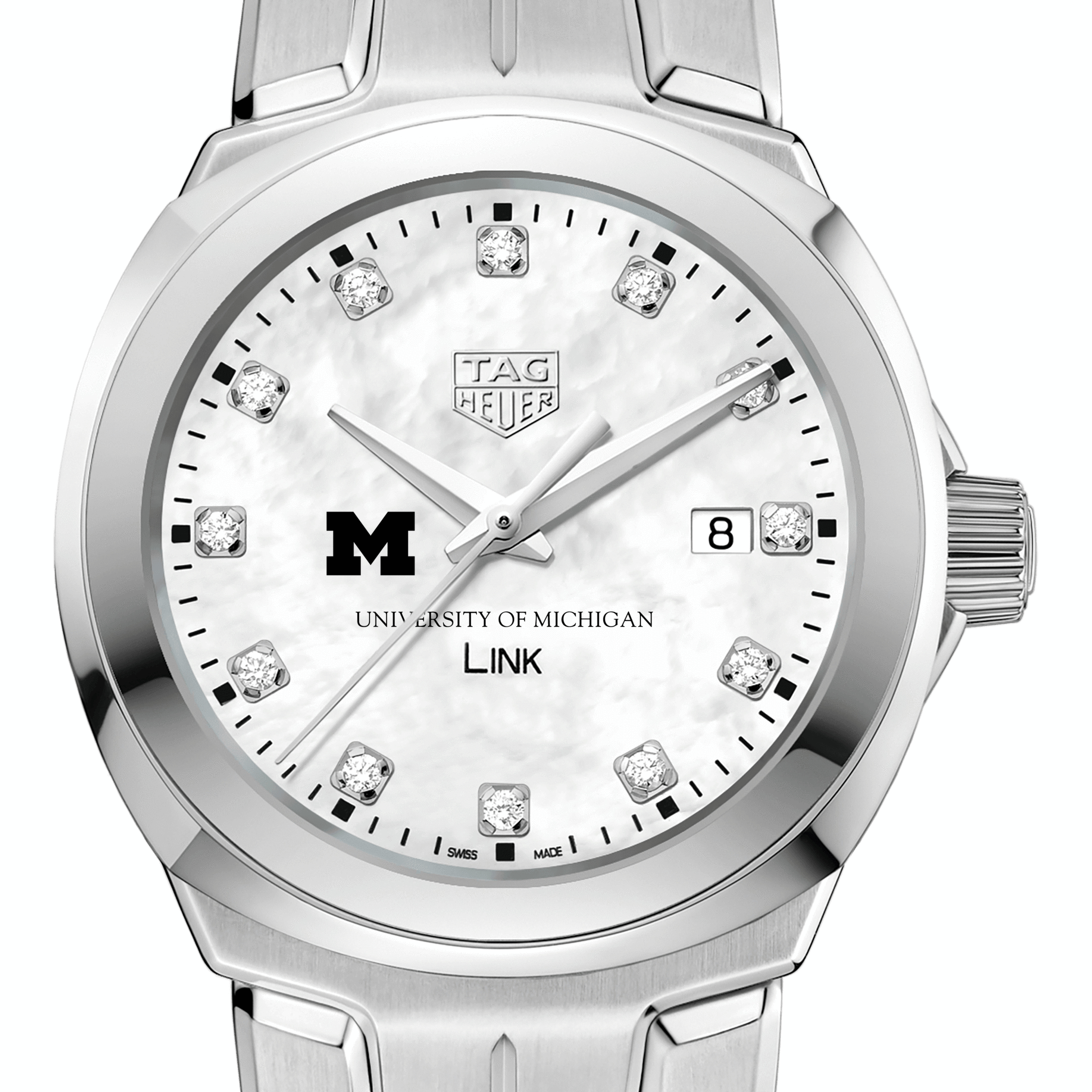 University of Michigan TAG Heuer Diamond Dial LINK for Women