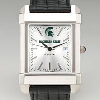 Michigan State Men's Collegiate Watch with Leather Strap