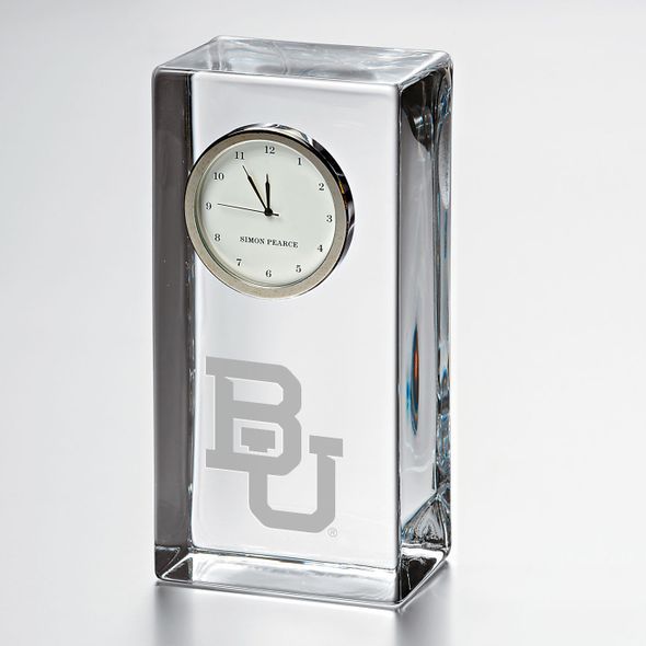 Baylor Tall Glass Desk Clock by Simon Pearce - Image 1