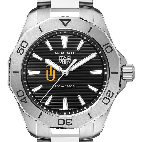 Tuskegee Men's TAG Heuer Steel Aquaracer with Black Dial - Image 1