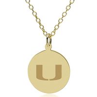 University of Miami 18K Gold Pendant & Chain
