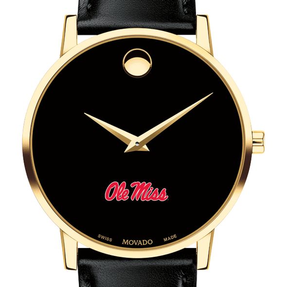 Ole Miss Men's Movado Gold Museum Classic Leather - Image 1