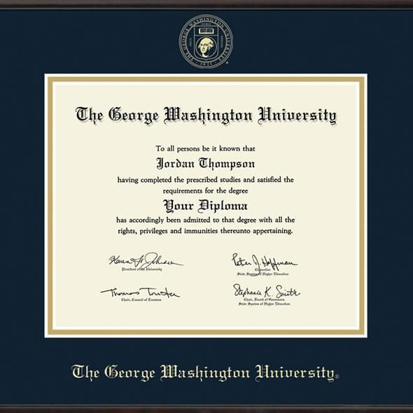 Official George Washington University Diploma Frame The Fidelitas