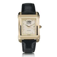 Men's Gold Quad Watch with Leather Strap