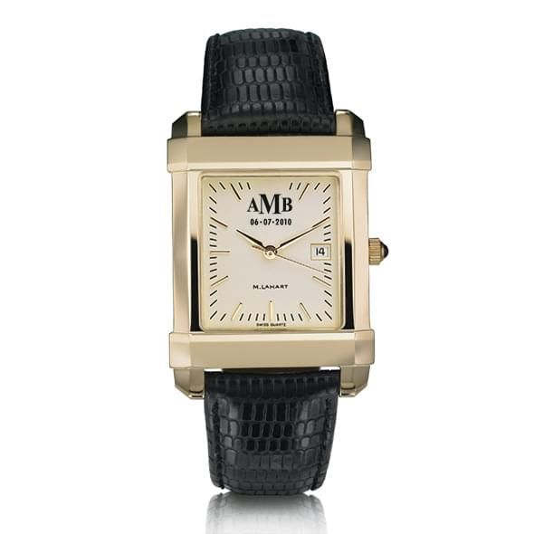 Men's Gold Quad Watch with Leather Strap - Image 1