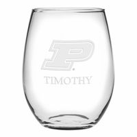 Purdue Stemless Wine Glasses Made in the USA - Set of 2