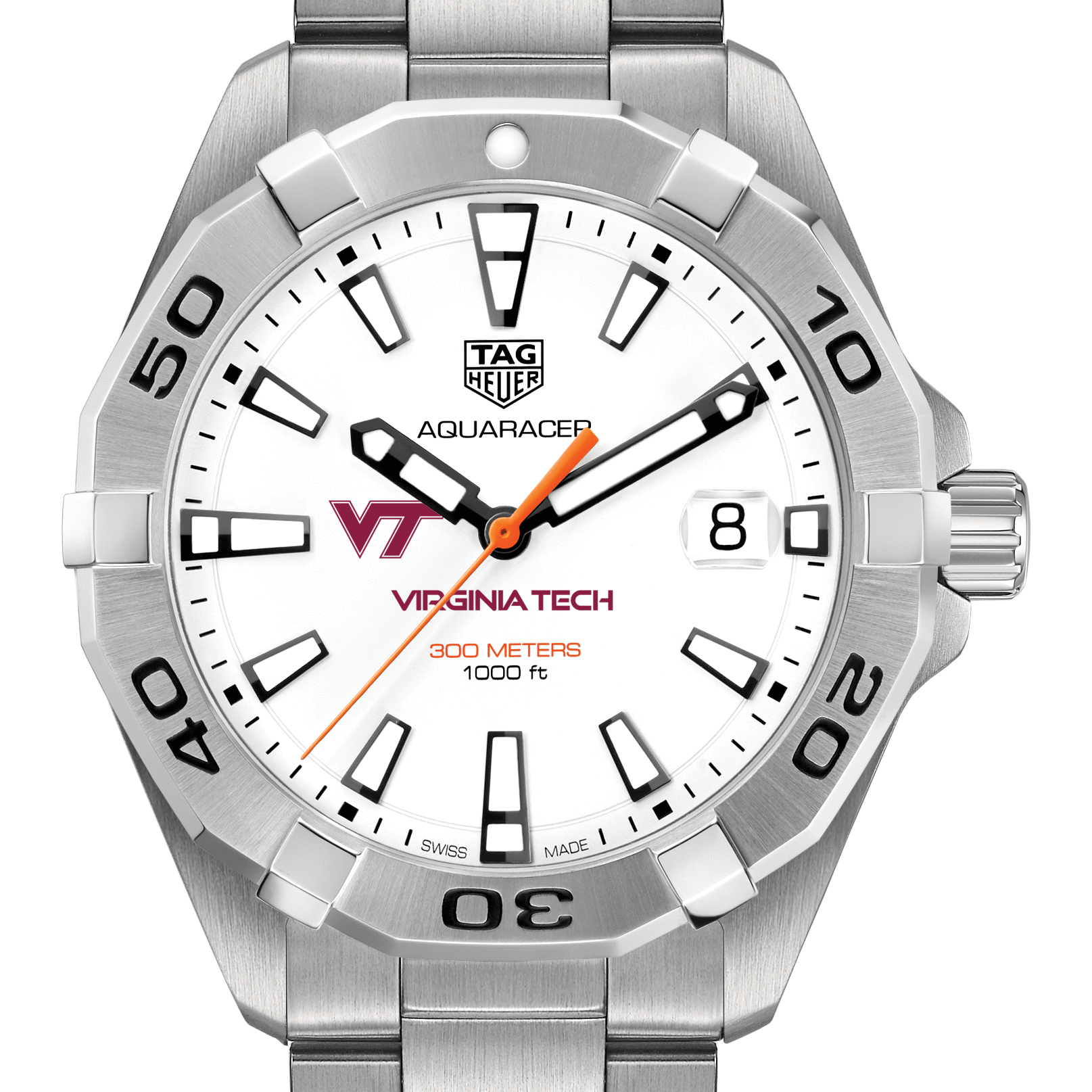 Virginia Tech Men's TAG Heuer Steel Aquaracer