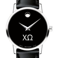 Chi Omega Women's Movado Museum with Leather Strap