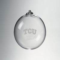 TCU Glass Ornament by Simon Pearce