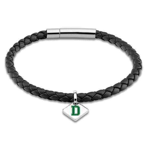 Dartmouth Leather Bracelet with Sterling Silver Tag - Black