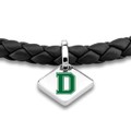 click to view Dartmouth Leather Bracelet with Sterling Silver Tag - Black - Image 2