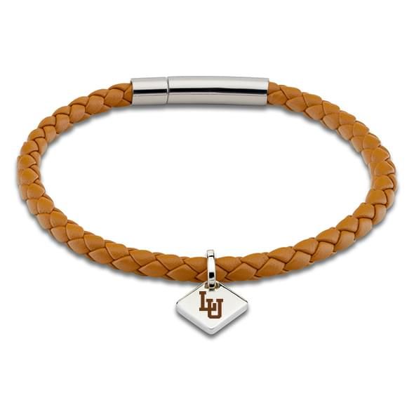 Lehigh University Leather Bracelet with Sterling Silver Tag - Saddle