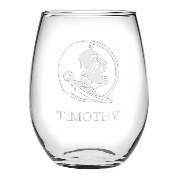 FSU Stemless Wine Glasses Made in the USA - Set of 4 - Image 1
