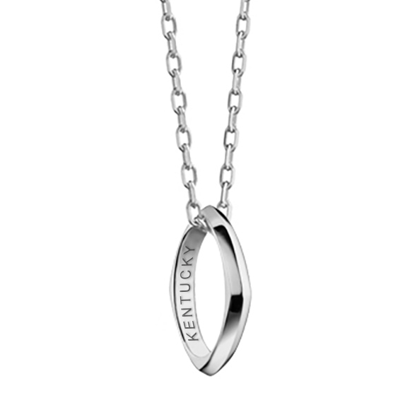 University of Kentucky Monica Rich Kosann Poesy Ring Necklace in Silver