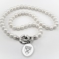 Harvard Business School School Pearl Necklace with Sterling Silver Charm - Image 1