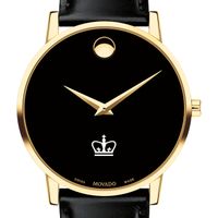 Columbia University Men's Movado Gold Museum Classic Leather