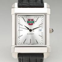 WashU Men's Collegiate Watch with Leather Strap
