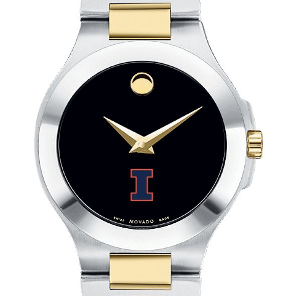 Illinois Women's Movado Collection Two-Tone Watch with Black Dial - Image 1