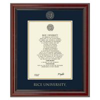 Rice University Diploma Frame, the Fidelitas