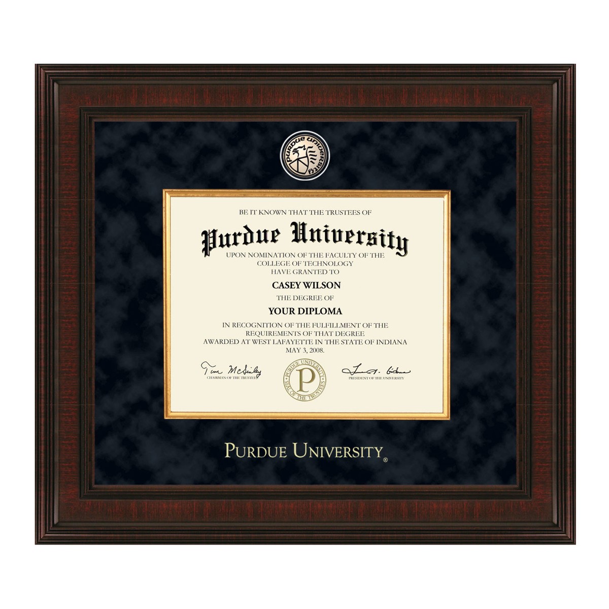 Purdue University Bachelors Diploma Frame - Excelsior - Graduation Gift ...