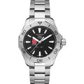 NC State Men's TAG Heuer Steel Aquaracer with Black Dial - Image 2