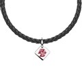 click to view Boston College Leather Necklace with Sterling Silver Tag - Image 1