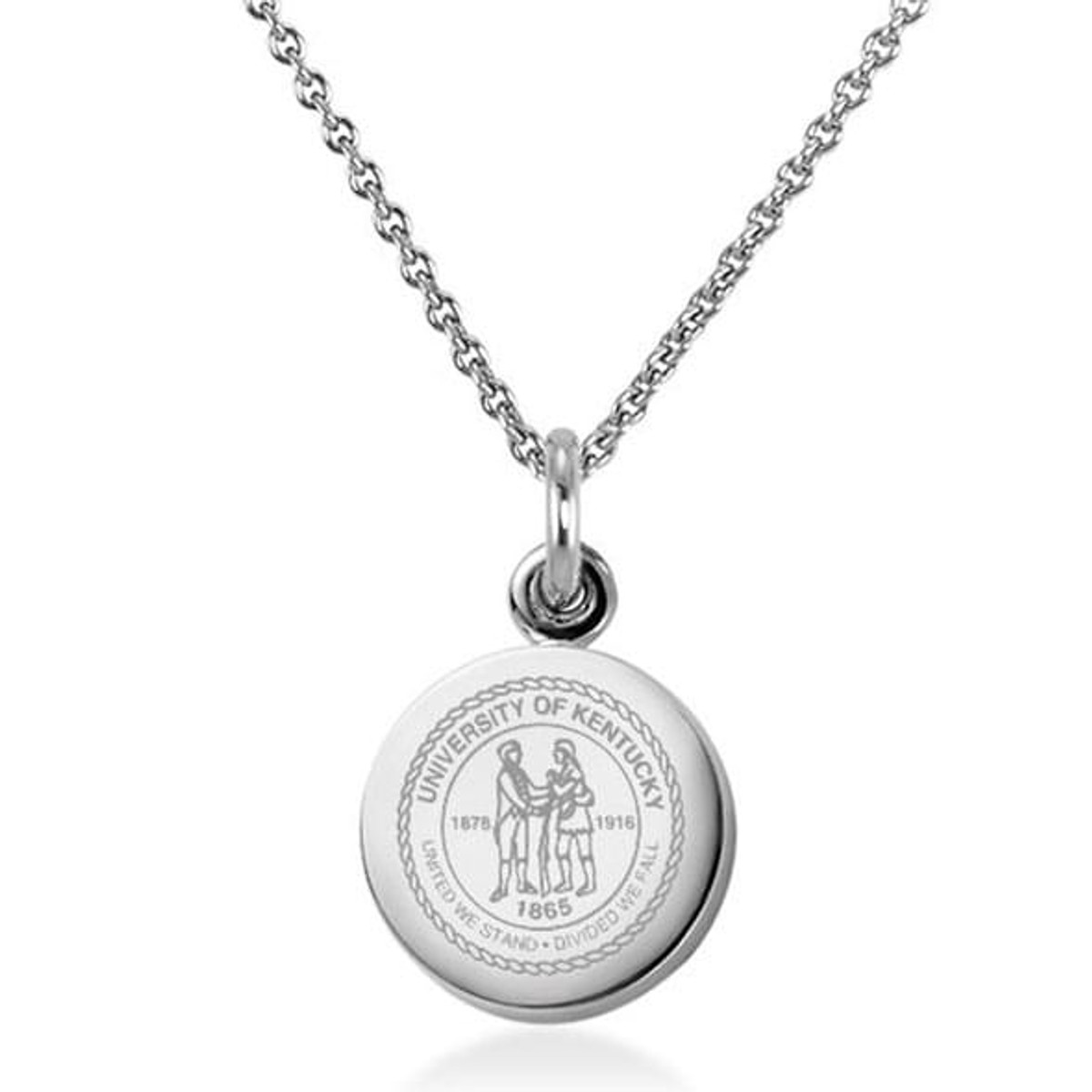 Solid 925 Sterling Silver with Gold-Toned University of Kentucky L Pendant in Circle