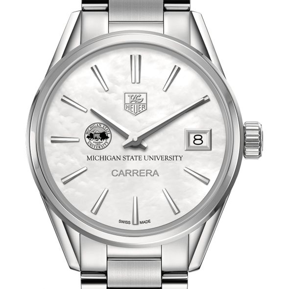 Michigan State University Women's TAG Heuer Steel Carrera with MOP Dial - Image 1
