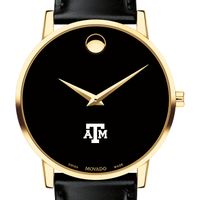 Texas A&M University Men's Movado Gold Museum Classic Leather