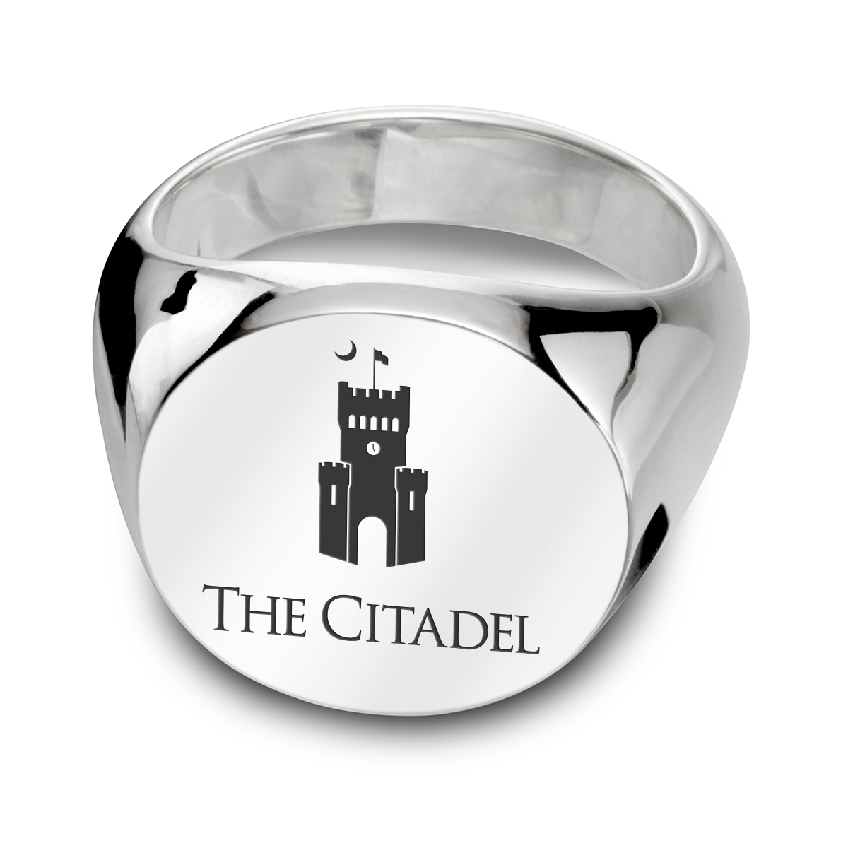 Citadel Sterling Silver Round Signet Ring