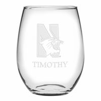 Northwestern Stemless Wine Glasses Made in the USA - Set of 4
