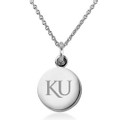 University of Kansas Necklace with Charm in Sterling Silver - Image 1
