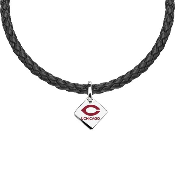 Chicago Leather Necklace with Sterling Silver Tag