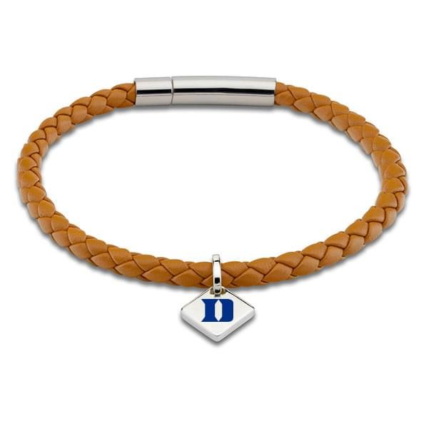 Duke Leather Bracelet with Sterling Silver Tag - Saddle
